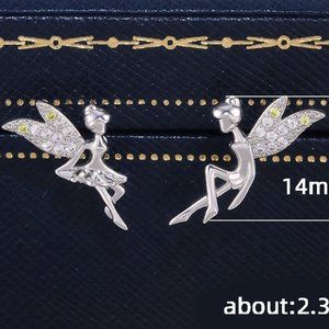 🔥Dainty White CZ Sweet Wing Fairies Stud Earrings for Women, GPMB1441